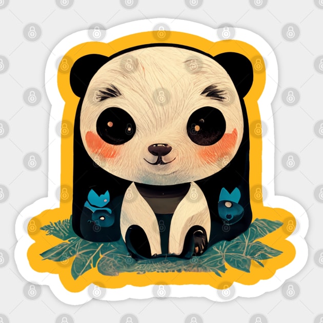 cute baby panda Sticker by hichamArt